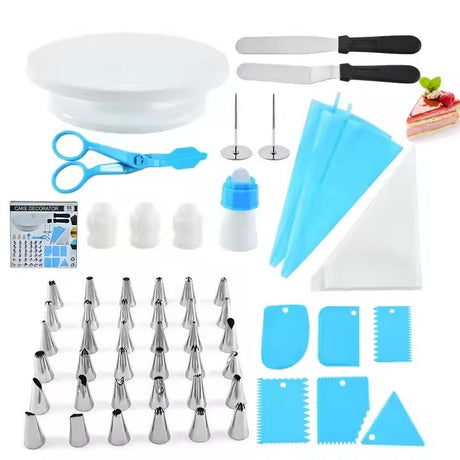 Set 55 Piese Ustensile Pentru Ornare Prajituri, Din Plastic Si Otel Inoxidabil, Multicolor - vivimall.ro