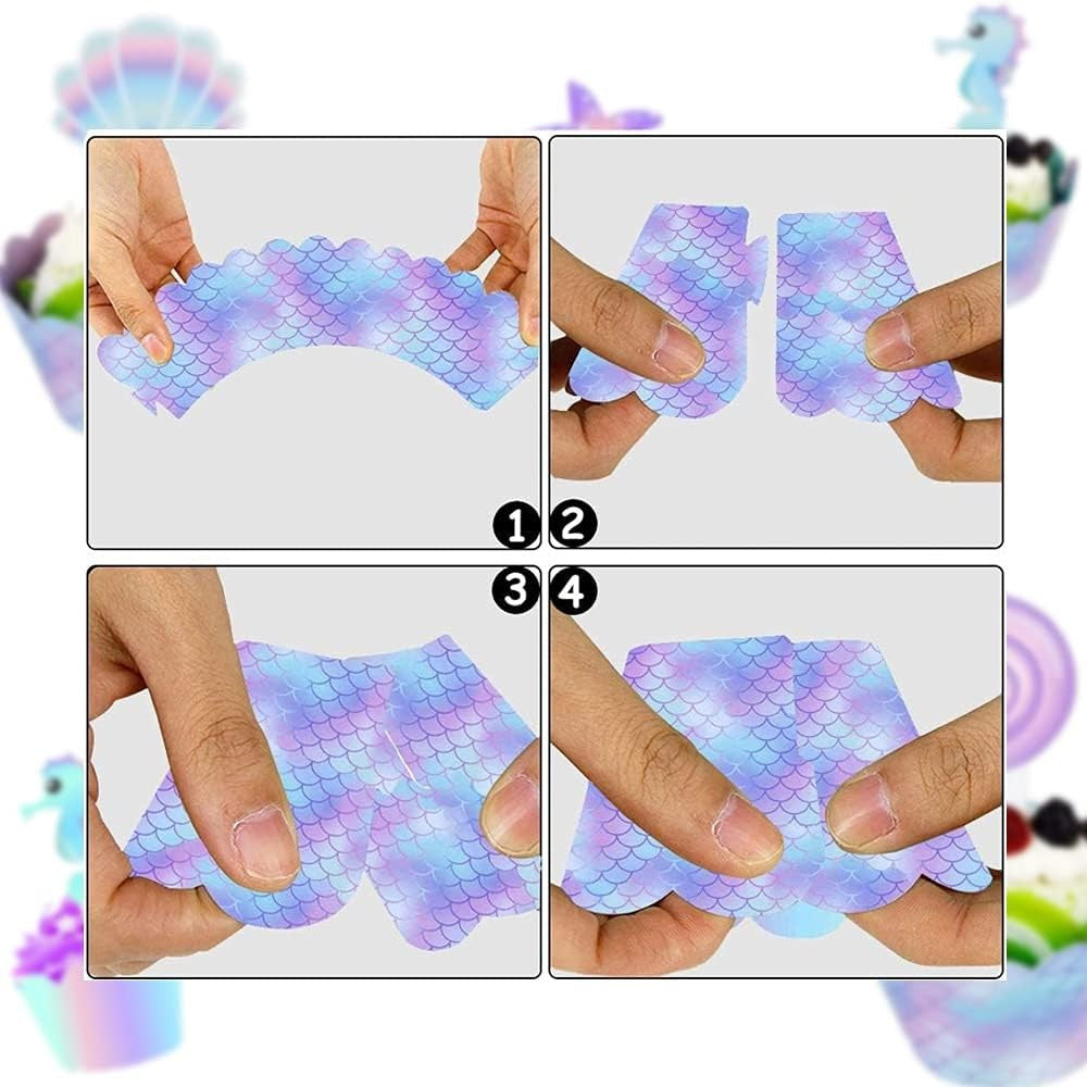 Set 6 Accesorii pentru Prajituri Sirena, Vivimall, Colectia Mermaid, 22.7 x 8.7 cm, Multicolor - vivimall.ro