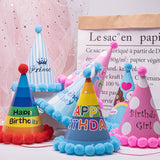 Set 6 Coifuri Birthday Boy, Vivimall, pentru Petrecere, Tematica Aniversare, Model cu Buline, Albastru - vivimall.ro