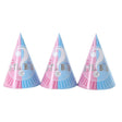 Set 6 Coifuri Gender Reveal, Vivimall, Girl or Boy, din Carton, 20 x 14 cm, Roz/Albastru - vivimall.ro