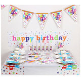 Set 6 Farfurii de Unica Folosinta, Vivimall, Colectia Happy Birthday, 23 cm, din Carton Laminat, Multicolor - vivimall.ro