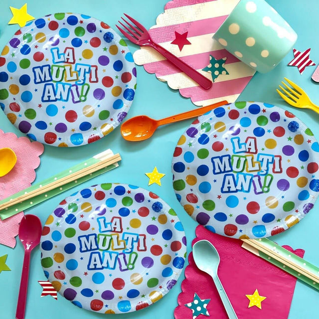 Set 6 Farfurii Carton La Multi Ani 23 Cm | CheerTime - vivimall.ro