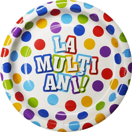 Set 6 Farfurii Carton La Multi Ani 23 Cm | CheerTime - vivimall.ro