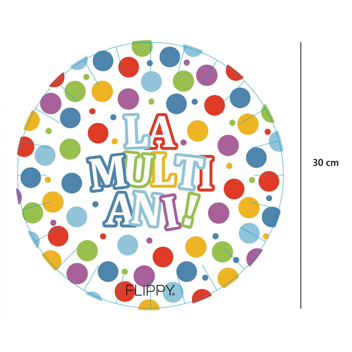 Set 6 Farfurii de Unica Folosinta, Vivimall, Colectia LA MULTI ANI , 30 cm, din Carton Laminat, Multicolor - vivimall.ro