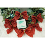 Set 6 fundite pentru brad, Rosii, clasice, cu sclipici, 8 x 9 cm, din poliester, Vivimall - vivimall.ro