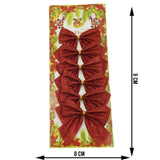 Set 6 fundite pentru brad, Rosii, clasice, cu sclipici, 8 x 9 cm, din poliester, Vivimall - vivimall.ro