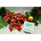 Set 6 fundite pentru brad, Rosii, cu stelute , 8 x 8 cm, din poliester, Vivimall - vivimall.ro