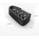 Set 6 in 1 mini ustensile bucatarie Vivimall, taietor pizza, cutit, curatator, razatoare, desfacator, presa usturoi, manere din ABS, lame ascutite din otel inoxidabil, 7.1 x 12.9 x 4.8 cm,  negru - vivimall.ro