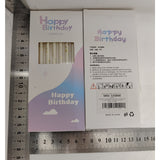 Set 6 Lumanari Lungi, Vivimall, din Parafina, 10 x 0.5 cm, Happy Birthday, Alb/Auriu - vivimall.ro