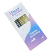 Set 6 Lumanari Lungi, Vivimall, din Parafina, 10 x 0.5 cm, Happy Birthday, Alb/Negru/Auriu - vivimall.ro