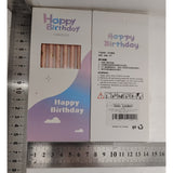 Set 6 Lumanari Lungi, Vivimall, din Parafina, 10 x 0.5 cm, Happy Birthday, Oranj Pal - vivimall.ro