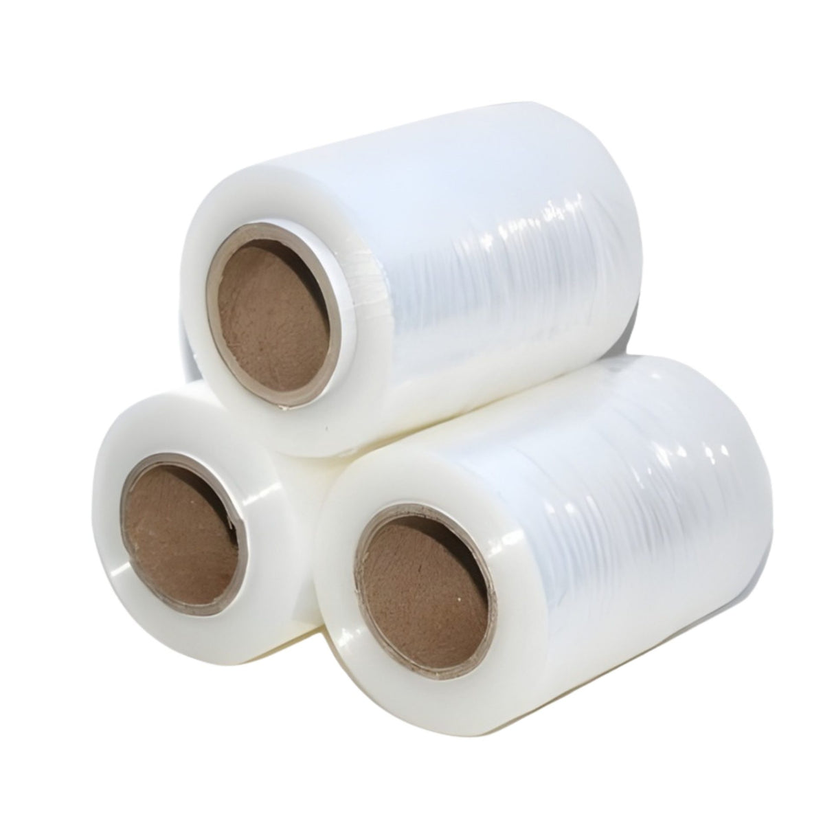 Set 6 Mini Role Folie Stretch Manuala pentru Ambalare, Impachetare si Fixare Produse, Utilizare Depozit si Transport, 12.5 cm, 0.38 kg pe Rola, Transparent