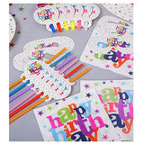 Set 6 Paie, Vivimall, Colectia Happy Birthday, 26 cm, din Carton/Plastic, Multicolor - vivimall.ro