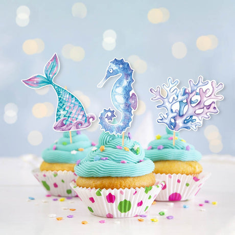 Set 6 Props-Uri Pentru Prajituri Mermaid | MysticMermaid - vivimall.ro