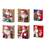 Set 6 Pungi Cadou, Vivimall, Imprimeu Tematica Mos Craciun, Model Random, din Hartie, Impachetare Usoara a Cadourilor, 18.5x22.5x8.5 cm, Multicolor - vivimall.ro
