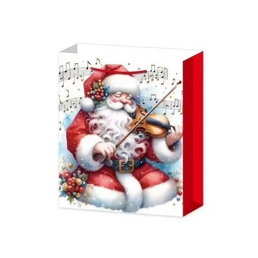 Set 6 Pungi Cadou, Vivimall, Imprimeu Tematica Mos Craciun, Ursuleti, Brazi, Model Random, din Hartie, Impachetare Usoara a Cadourilor, 18.5x22.5x8.5 cm, Multicolor - vivimall.ro