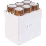 Set 6 Role Banda Adeziva Low Noise pentru Ambalare Colete si Pachete, Aderenta Ridicata, Derulare Silentioasa, 5 cm x 66 m, Maro