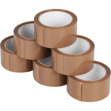 Set 6 Role Banda Adeziva Low Noise pentru Ambalare Colete si Pachete, Aderenta Ridicata, Derulare Silentioasa, 5 cm x 66 m, Maro