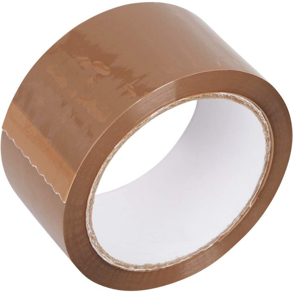 Set 6 Role Banda Adeziva Low Noise pentru Ambalare Colete si Pachete, Aderenta Ridicata, Derulare Silentioasa, 5 cm x 66 m, Maro