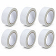 Set 6 role bandă adezivă low noise albă pentru ambalare colete, 5 cm × 66 m, vedere de ansamblu