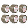 Set 6 role bandă adezivă Vibac solvent maro, 48 mm x 60 m, vedere de ansamblu pe fond alb