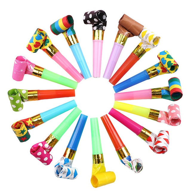 Set 6 Suflatori, Vivimall, pentru Petrecere, Tematica Aniversare, 8 cm, Multicolore cu Imprimeu - vivimall.ro