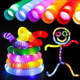 Set 6 Tuburi Antistres, Vivimall, cu Lumina LED, Fidget Pop Tube, multicolor - vivimall.ro