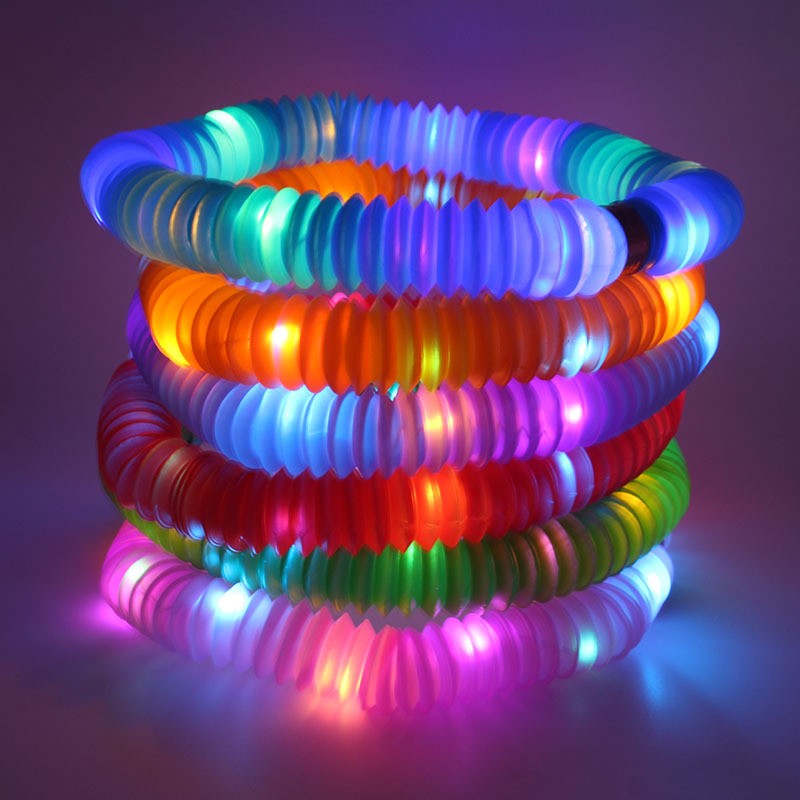 Set 6 Tuburi Antistres LED Multicolor | FidgetGlow - vivimall.ro