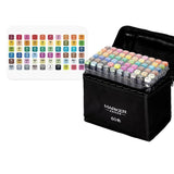 Set 60 Markere, Flippy, pe Baza de Ulei, Dublu Capat, Subtire 1mm si Gros 6 mm, Geanta Depozitare, 15 cm, Multicolor - vivimall.ro