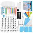 Set 66 Piese Ustensile pentru Ornare Prajituri, Vivimall, din Plastic si Otel Inoxidabil, Multicolor - vivimall.ro