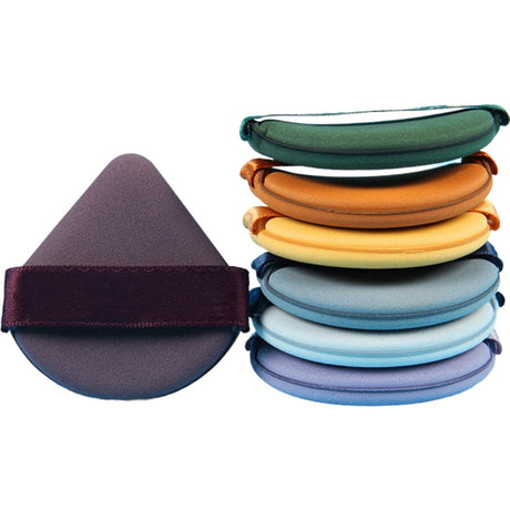 Set 7 Bureti de Machiaj  Vivimall, Reutilizabili, Utilizare Umeda sau Uscata, Powder Puff, 5.5 x 5.5 x 0.9 cm, Multicolor - vivimall.ro
