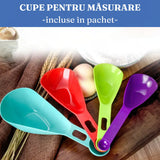 Set 7 Recipiente Organizare Alimente, Inchidere Etansa, Etichete Reutilizabile, Cupe Masurare, 4 Dimensiuni Diferite, Din Plastic Dur, Transparent - vivimall.ro