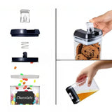 Set 7 Recipiente Organizare Alimente, Inchidere Etansa, Etichete Reutilizabile, Cupe Masurare, 4 Dimensiuni Diferite, Din Plastic Dur, Transparent - vivimall.ro