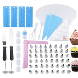 Set 70 Piese Ustensile pentru Ornare Prajituri, Vivimall, din Plastic si Otel Inoxidabil, Multicolor - vivimall.ro