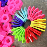 Puzzle pentru copii, Vivimall, fidget loop, functie stivuire, bucle, decompresie, curcubeu, 20 cm - vivimall.ro