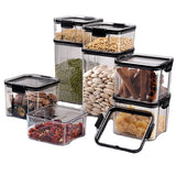 Set 8 Recipiente Din Plastic, Pentru Alimente/Obiecte, Inchidere Ermetica, 2 X 460 Ml, 3 X 700 Ml, 2 X 1300 Ml, 1 X 1800 Ml, Transparent - vivimall.ro