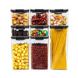 Set 8 Recipiente din Plastic, Vivimall, pentru Alimente/Obiecte, Inchidere Ermetica, 2 x 460 ml, 3 x 700 ml, 2 x 1300 ml, 1 x 1800 ml, Transparent - vivimall.ro