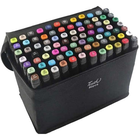 Set 80 Markere Duble, Vivimall, pe Baza de Alcool, Geanta Impermeabila Inclusa, Culori Numerotate, 17 x 17.5 x 13.7 cm, Multicolor - vivimall.ro