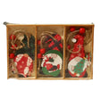 Set 9 decoratiuni de Crăciun din lemn, model Moș Crăciun pitic multicolor, vedere de ansamblu