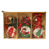 Set 9 Decoratiuni De Craciun Din Lemn, Cu Snur Pentru Agatare In Brad, 3 Modele - vivimall.ro