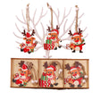 Set 9 Decoratiuni de Craciun din Lemn, Vivimall, cu Snur pentru Agatare in Brad, Model Reni, 3 Modele, Diferite Dimensiuni, Multicolor - vivimall.ro