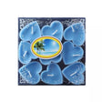 Set 9 lumânări din parafină în formă de inimă, culoare albastru, aromă tropicală, vedere de ansamblu