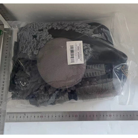 Set 9 Piese pentru Spalat Auto, Vivimall, din Plastic si Microfibra, Perii si Lavete, Model B, Gri - vivimall.ro