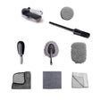 Set 9 Piese pentru Spalat Auto, Vivimall, din Plastic si Microfibra, Perii si Lavete, Model B, Gri - vivimall.ro