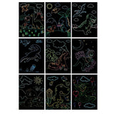 Set 9 Planse Razuibile, Scratch Artcards, +3 Ani, De Razuit Si De Colorat, 19 X 14 Cm, Model Dinozauri, Multicolor - vivimall.ro