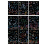 Set 9 Planse Razuibile, Scratch Artcards, +3 Ani, De Razuit Si De Colorat, 19 X 14 Cm, Model Ocean, Multicolor - vivimall.ro