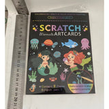 Set 9 Planse Razuibile, Vivimall, Scratch ArtCards, +3 Ani, de Razuit si de Colorat, 19 x 14 cm, Model Sirene, Multicolor - vivimall.ro