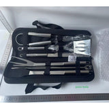 Set 9 Ustensile pentru Gratar, Vivimall, din Otel Inoxidabil, Geanta Oxford, Argintiu - vivimall.ro