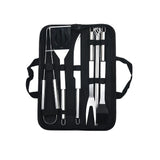 Set 9 Ustensile pentru Gratar, Vivimall, din Otel Inoxidabil, Geanta Oxford, Argintiu - vivimall.ro