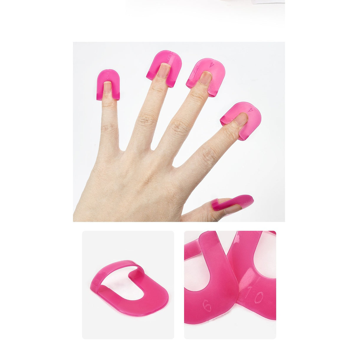 Set 26 buc Sabloane Reutilizabile pentru Oja, Vivimall, pentru Manichiura Ingrijita, fara Depasire Margini, Protectie Cuticula, 10 Marimi, din Plastic, Roz - vivimall.ro